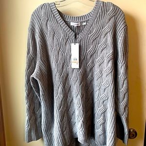 Calvin Klein 2XL GRAY V NECK SWEATER